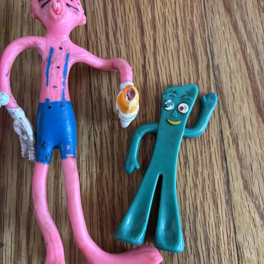 Vintage Gumby Jesco Prema Toys And‎ Other Bendy Toys Clown, Rabbit, Frog